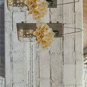 Hanging Mason Jar Sconces with LED Fairy Lights
